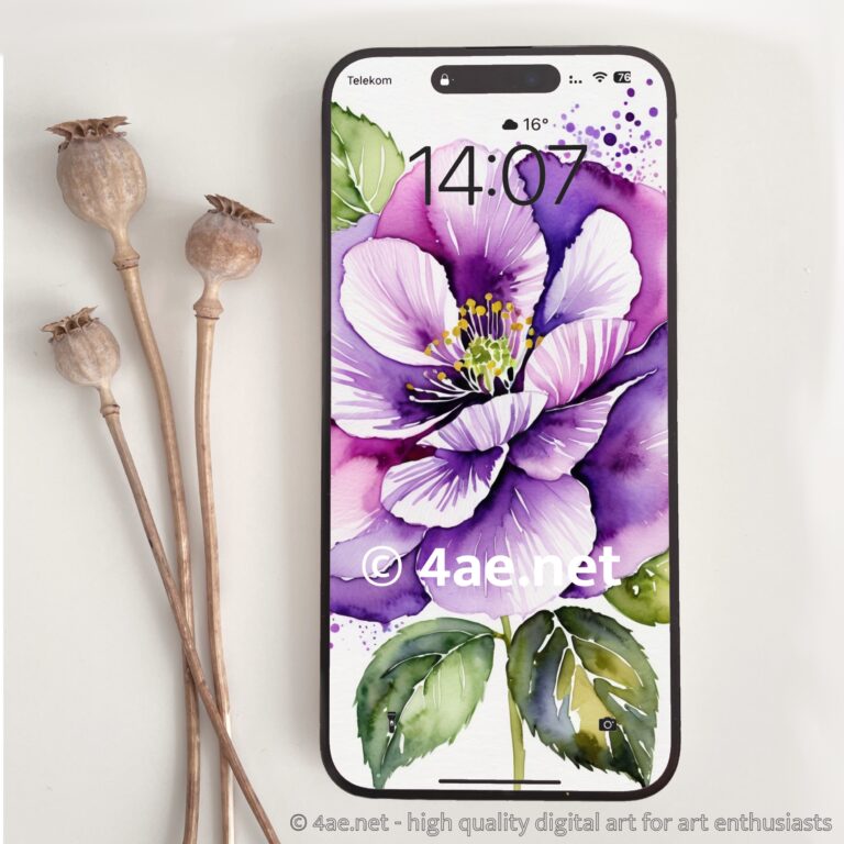 free floral watercolor phone wallpaper 002