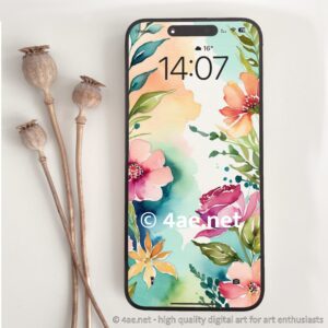 free floral watercolor phone wallpaper 014