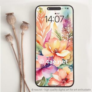 free floral watercolor phone wallpaper 015