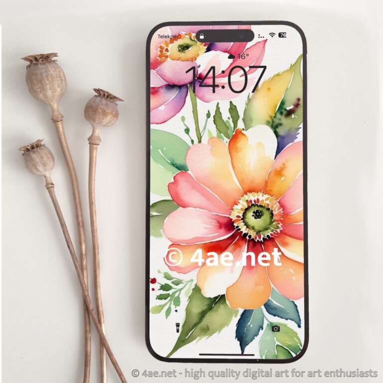 free floral watercolor phone wallpaper 006