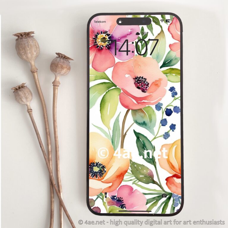 free floral watercolor phone wallpaper 010