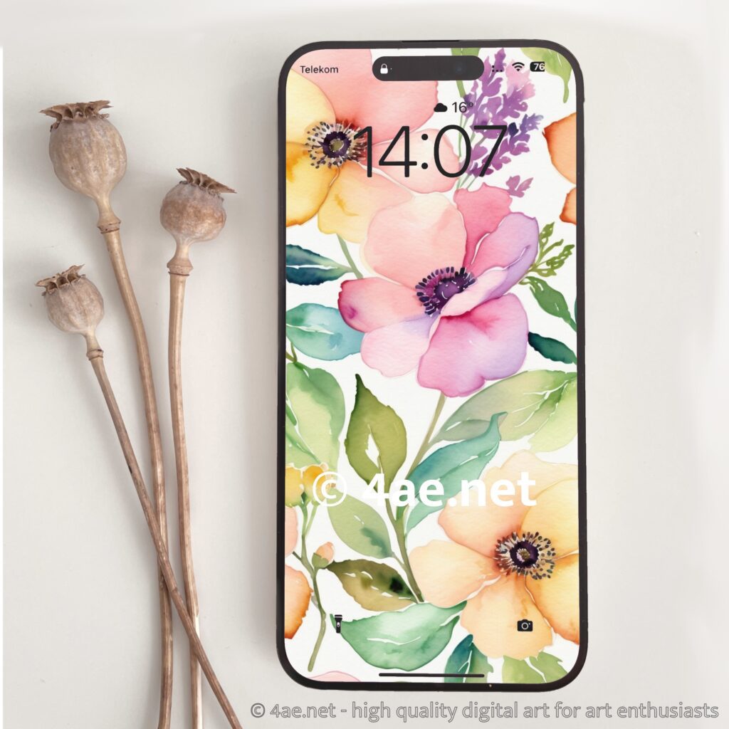 free floral watercolor phone wallpaper 011