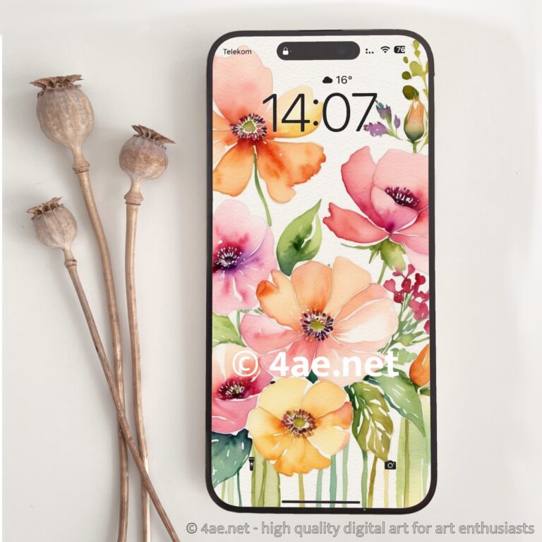 free floral watercolor phone wallpaper 012