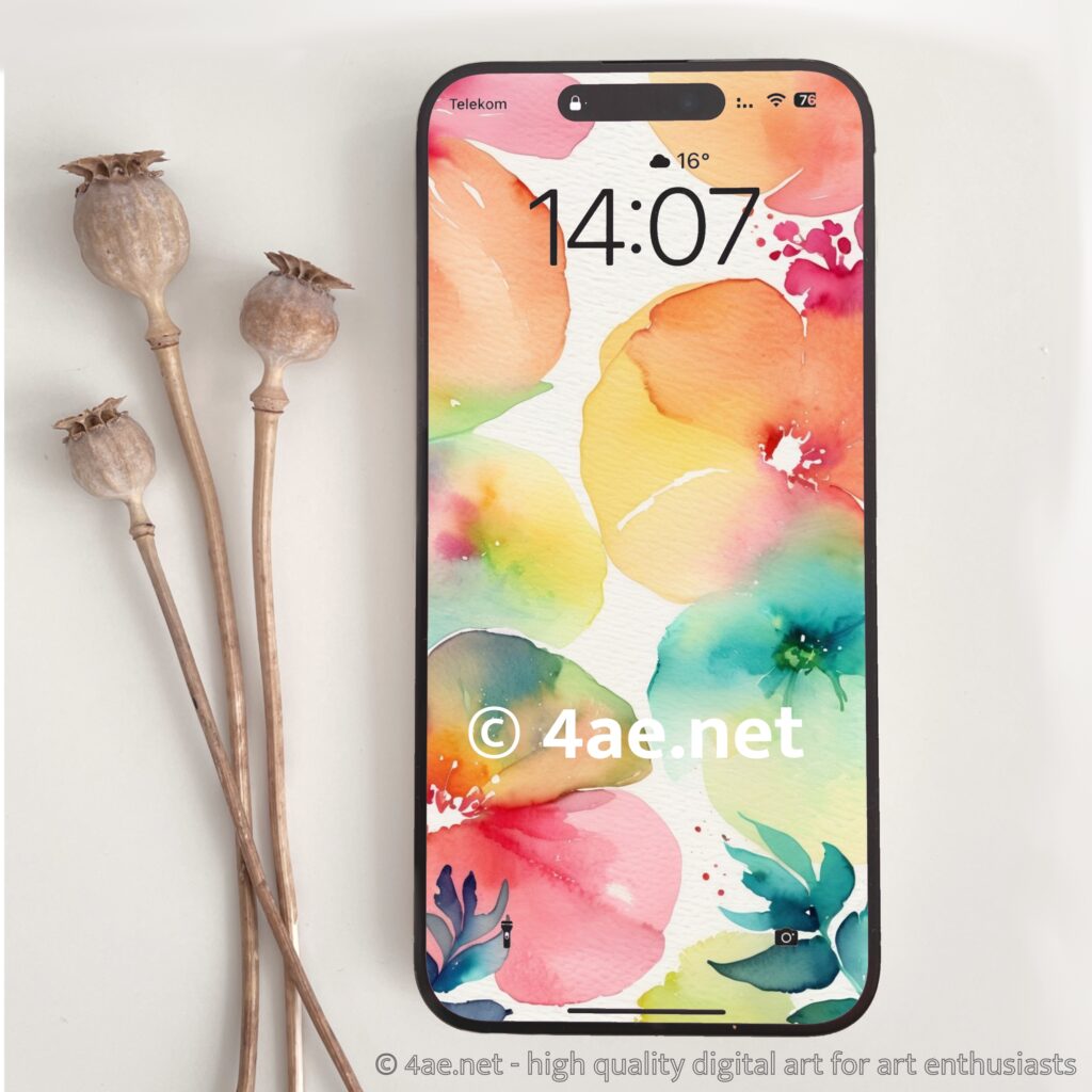 free floral watercolor phone wallpaper 013