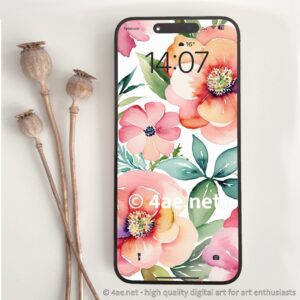 free floral watercolor phone wallpaper 016