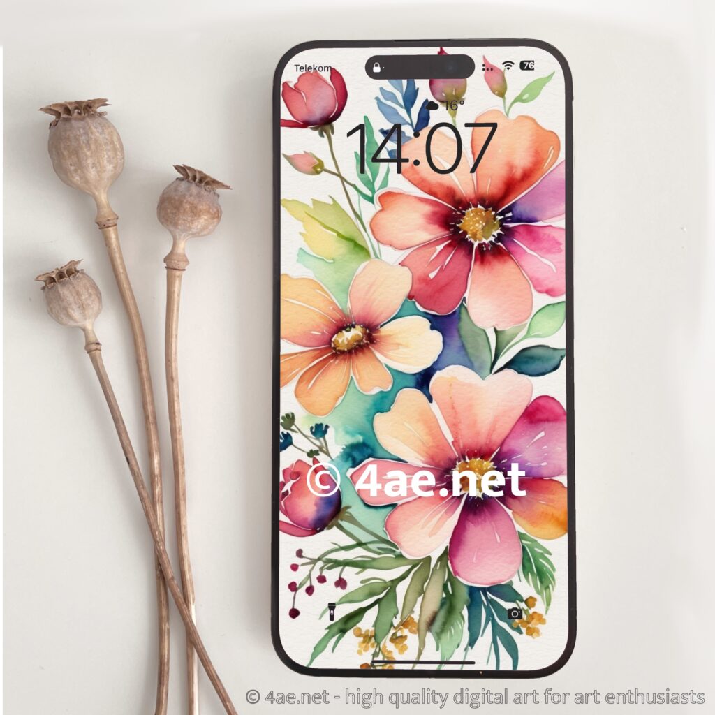 free floral watercolor phone wallpaper 017