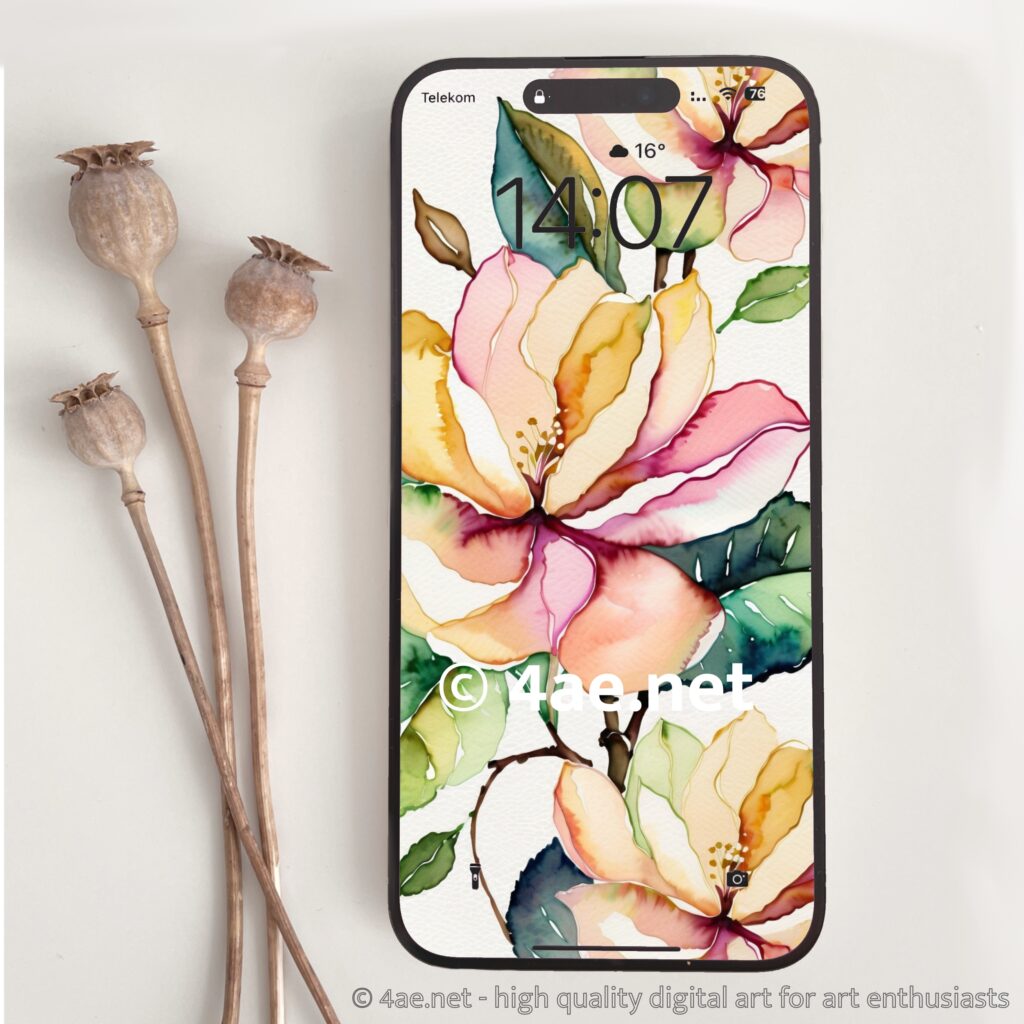 free floral watercolor phone wallpaper 019