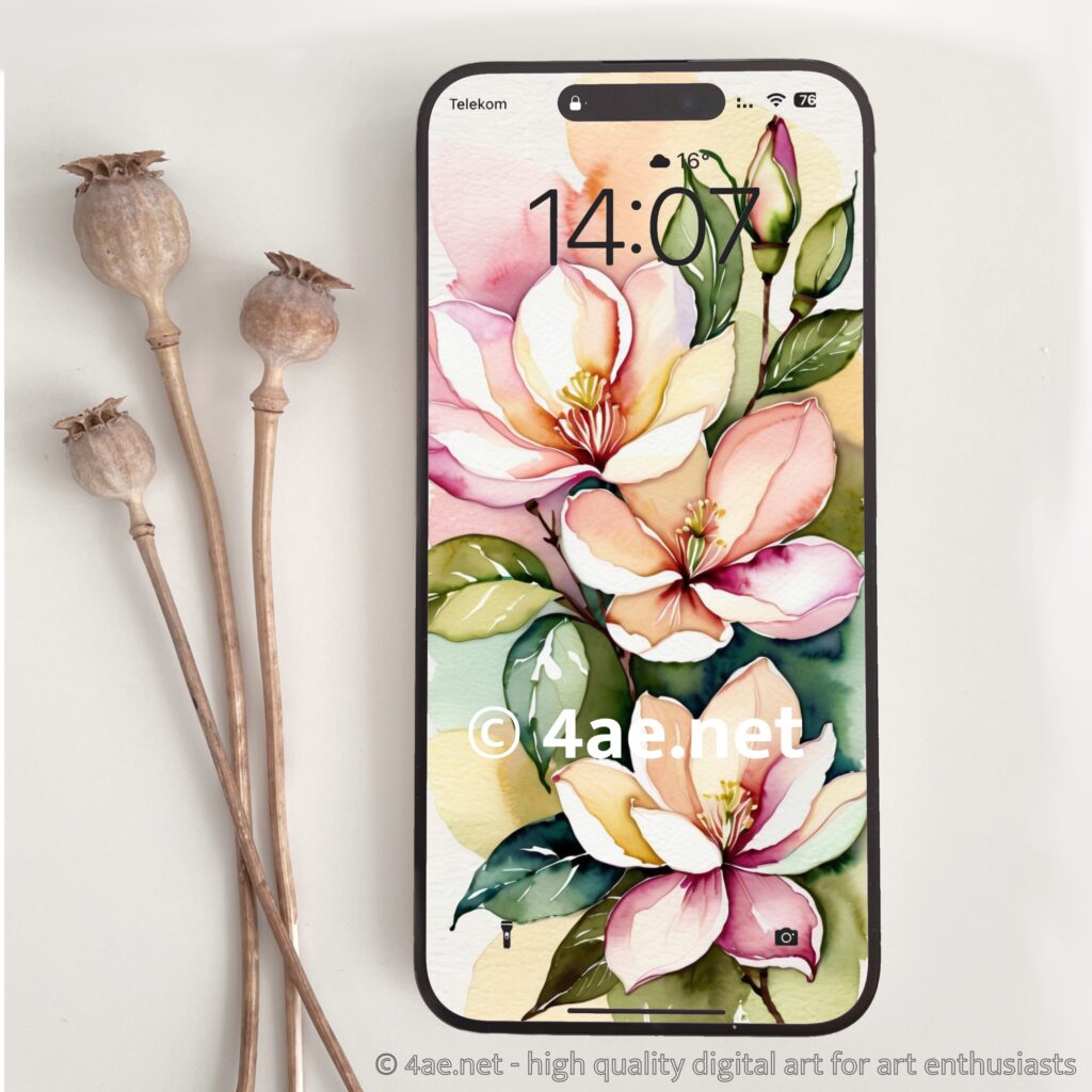 free floral watercolor phone wallpaper 020