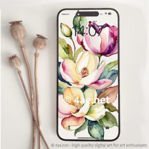 free floral watercolor phone wallpaper 021