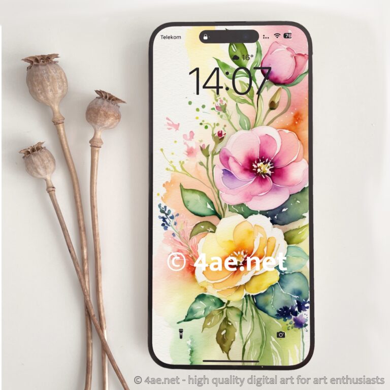 free floral watercolor phone wallpaper 023