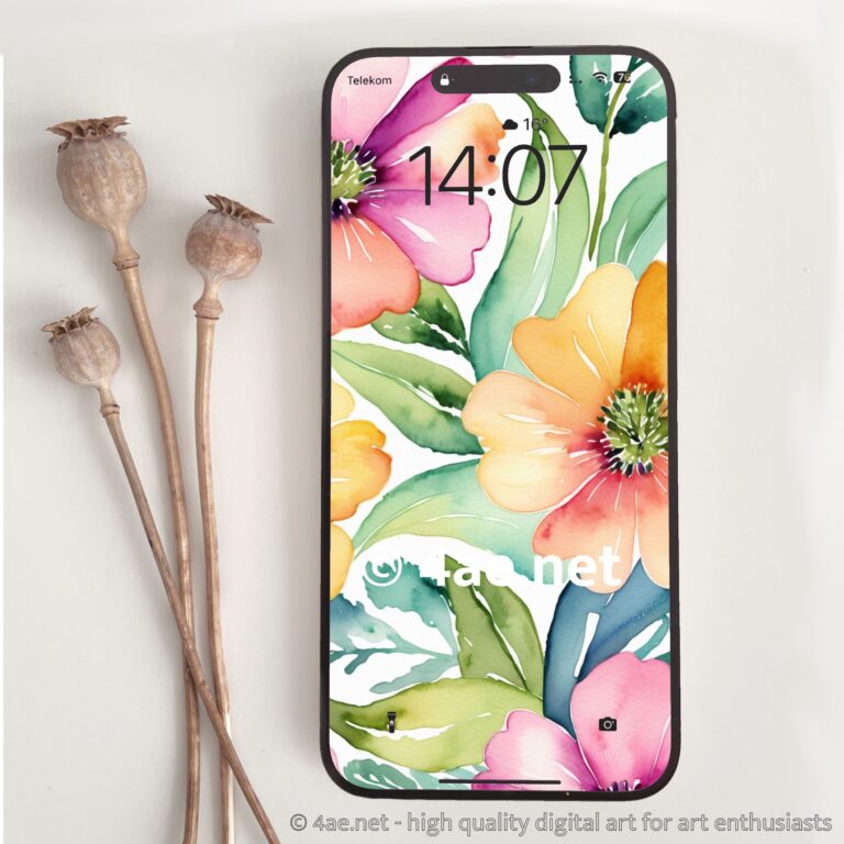 free floral watercolor phone wallpaper 024