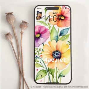 free floral watercolor phone wallpaper 025