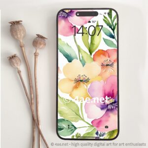 free floral watercolor phone wallpaper 026