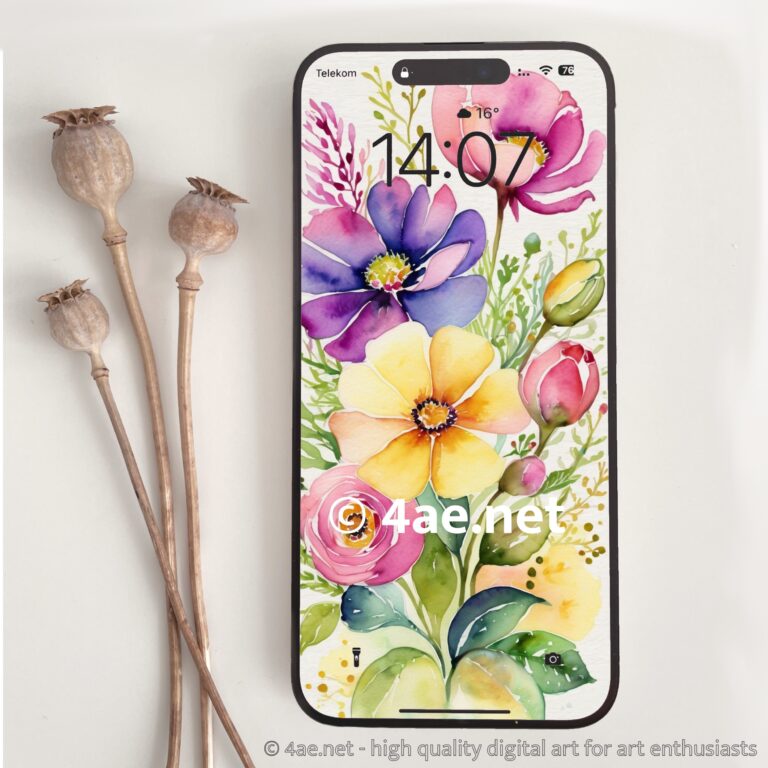 free floral watercolor phone wallpaper 027