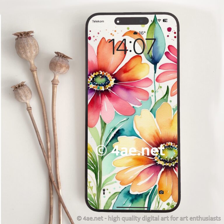 free floral watercolor phone wallpaper 028