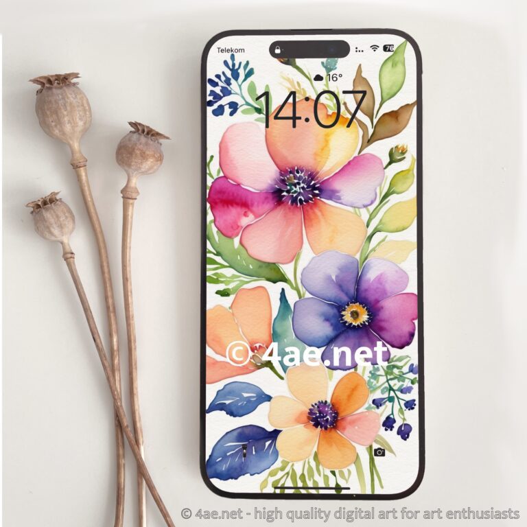 free floral watercolor phone wallpaper 029