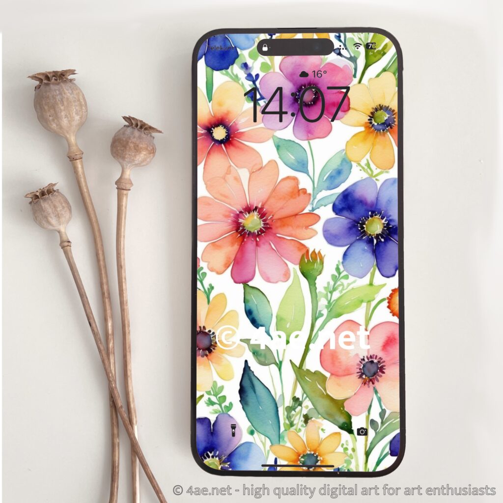 free floral watercolor phone wallpaper 031