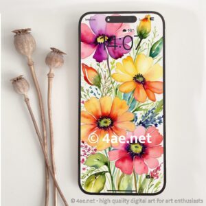 free floral watercolor phone wallpaper 032