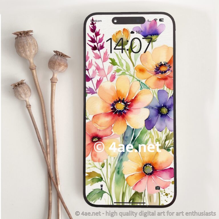 free floral watercolor phone wallpaper 033