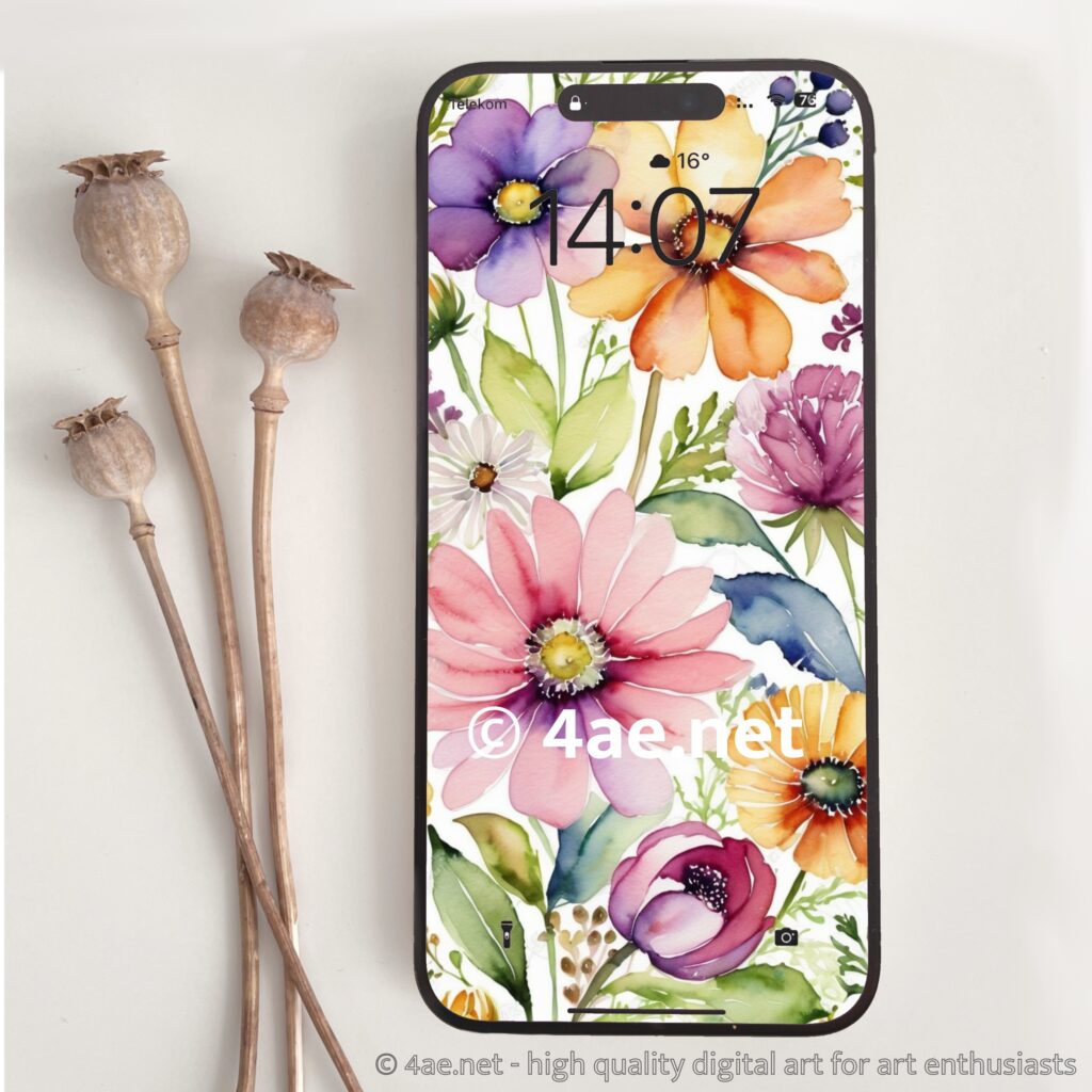 free floral watercolor phone wallpaper 034