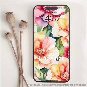 free floral watercolor phone wallpaper 036