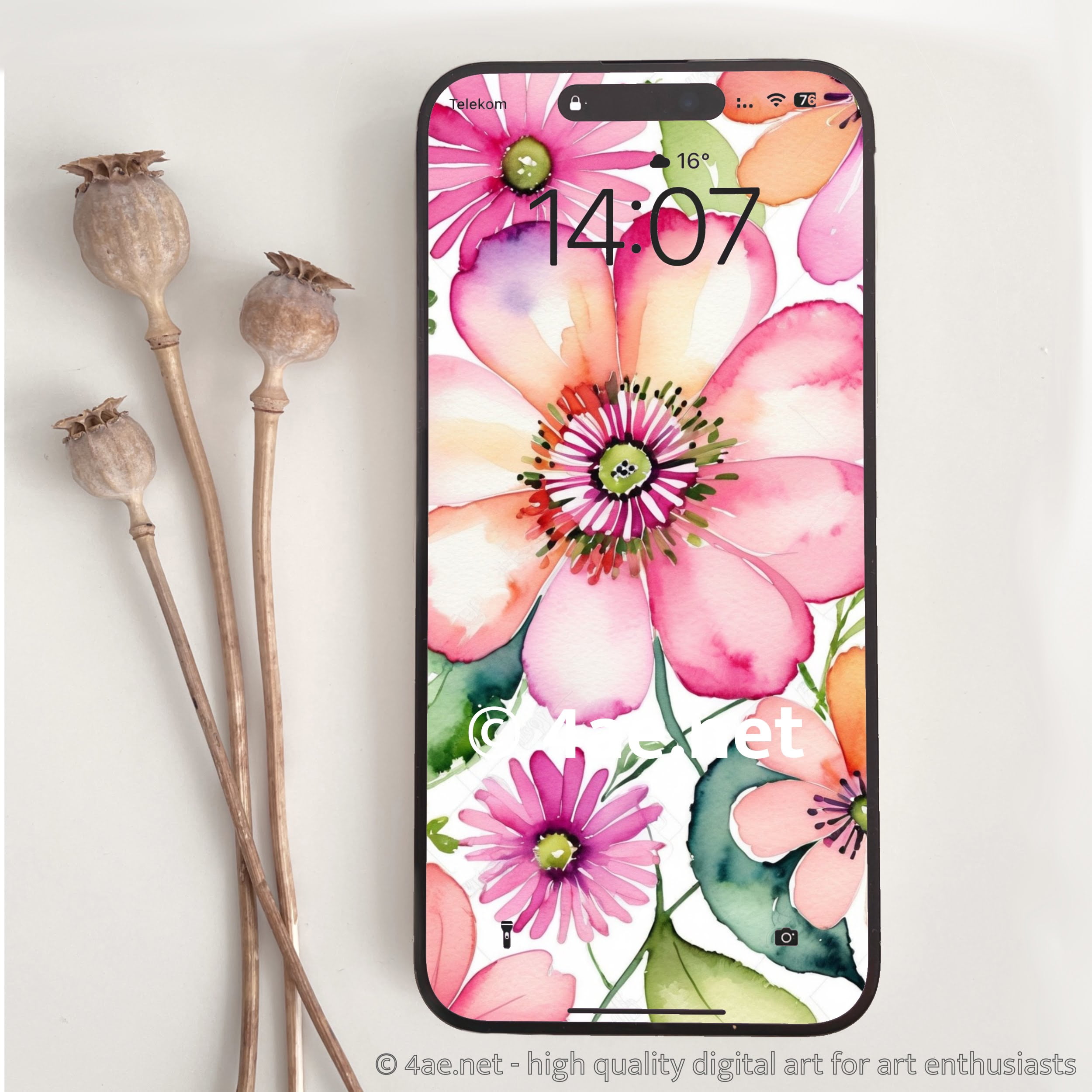 free floral watercolor phone wallpaper 045