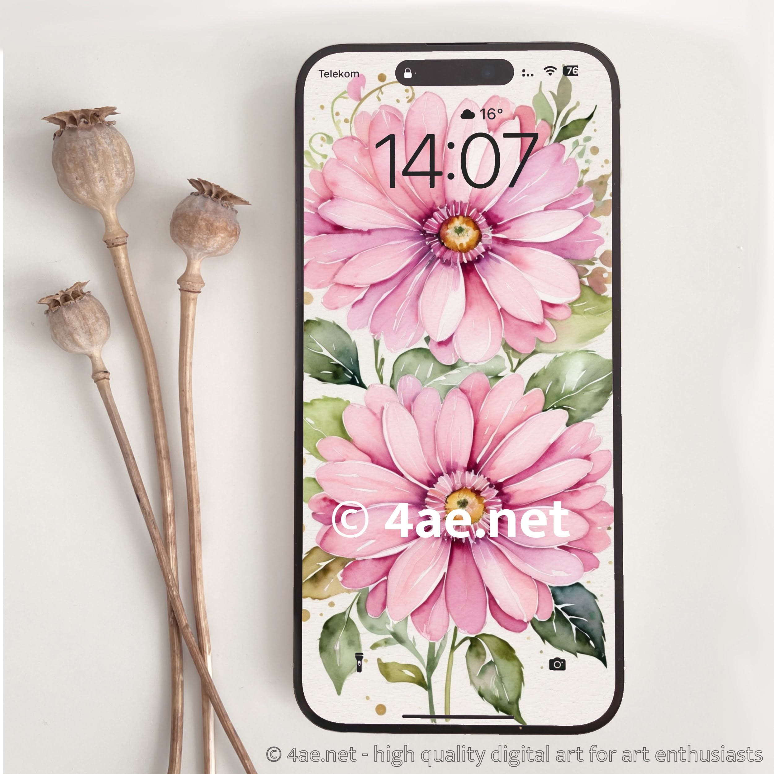 free floral watercolor phone wallpaper 046