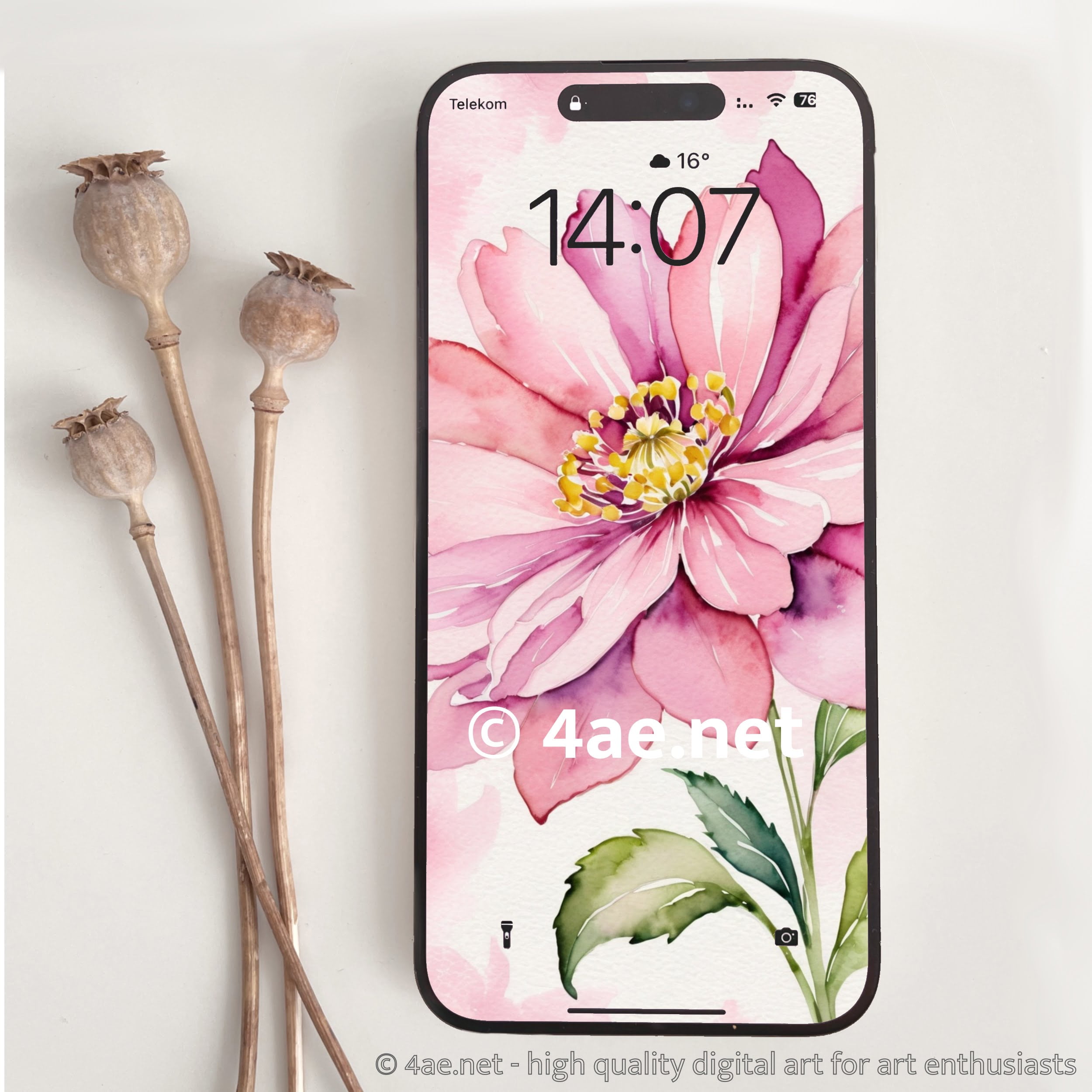 free floral watercolor phone wallpaper 047