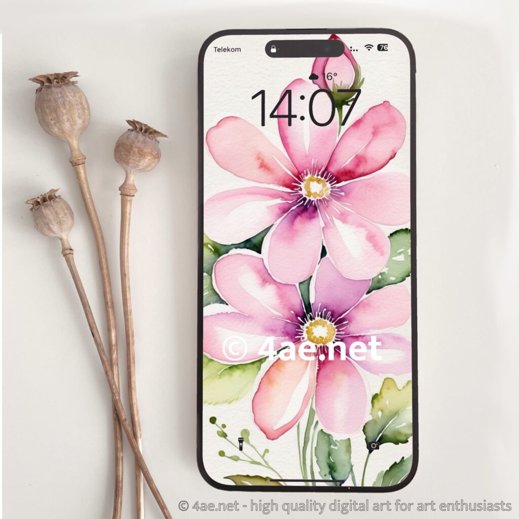 free floral watercolor phone wallpaper 049