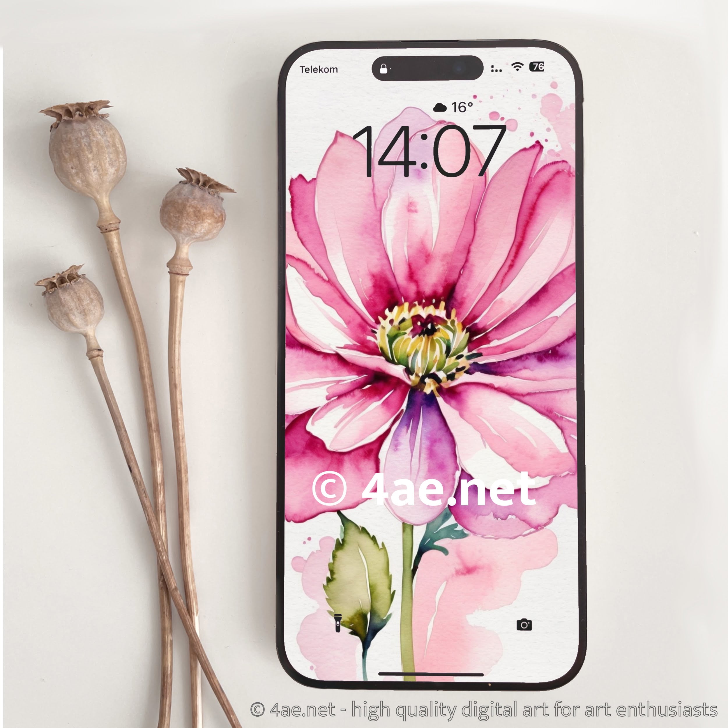 free floral watercolor phone wallpaper 052