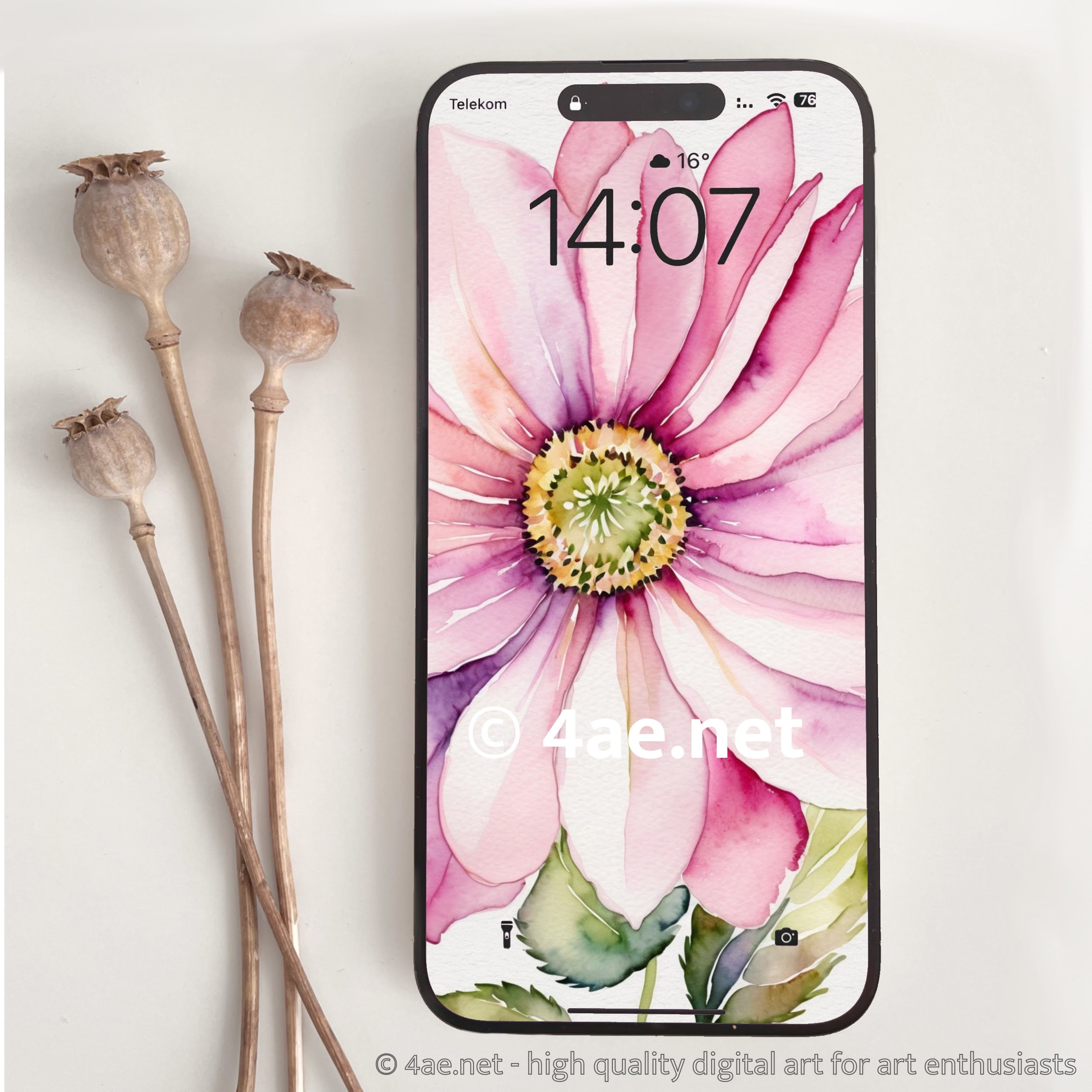 free floral watercolor phone wallpaper 053