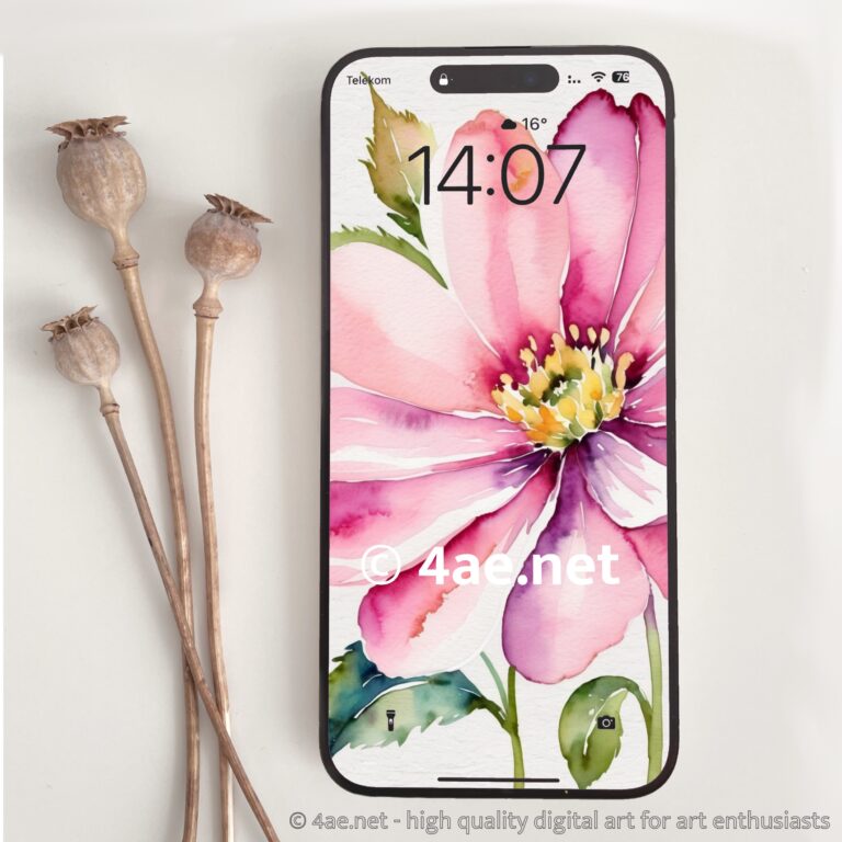 Free Floral Watercolor Phone Wallpaper 055 Cherry Blossom Cascade