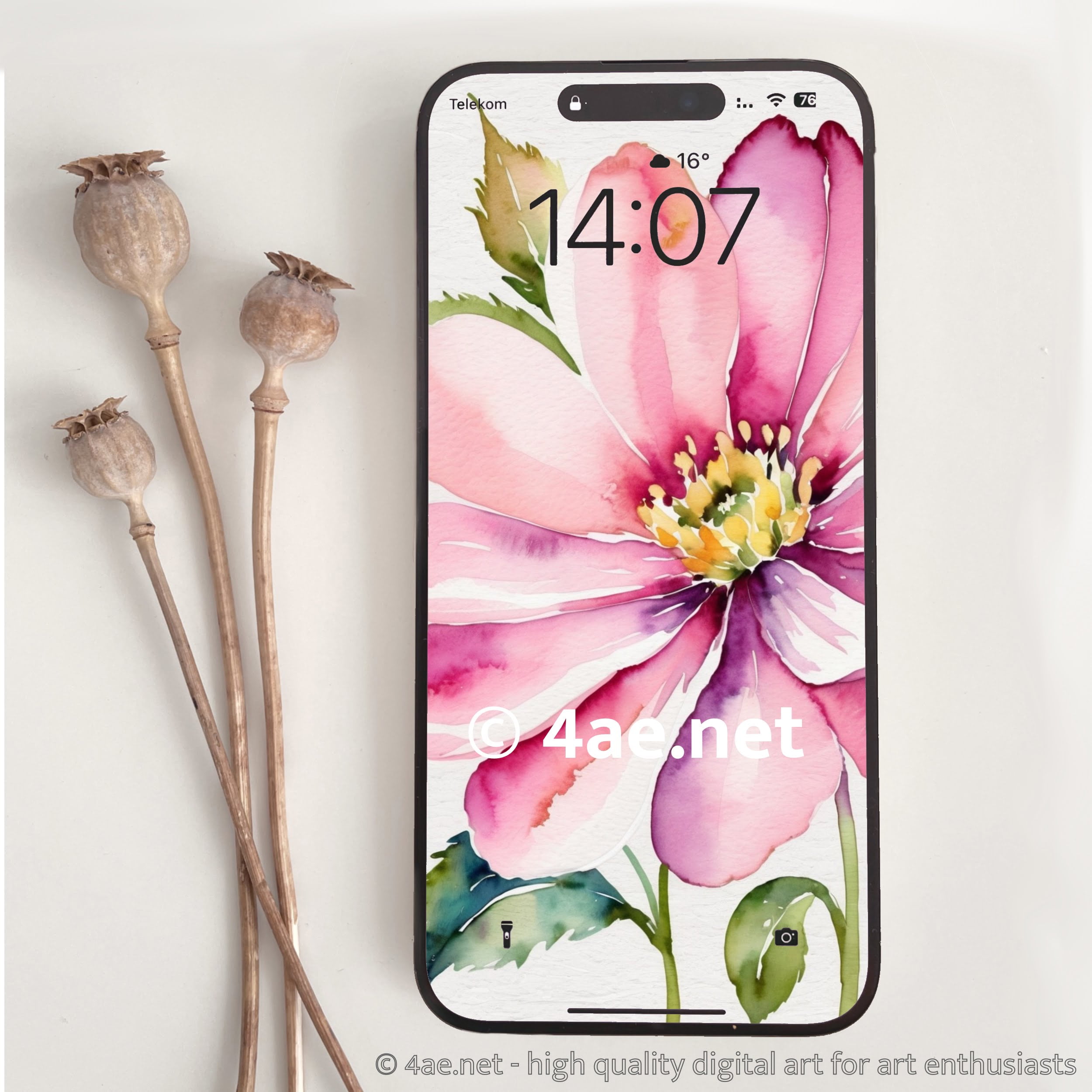 free floral watercolor phone wallpaper 055