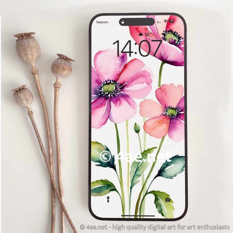 Free Floral Watercolor Phone Wallpaper 058 Pink Lemonade Serenade