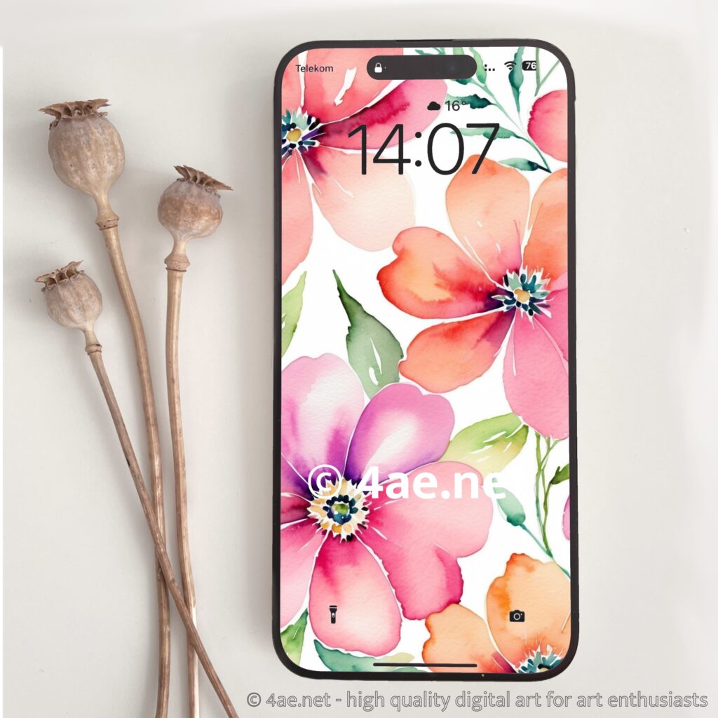 free floral watercolor phone wallpaper 061