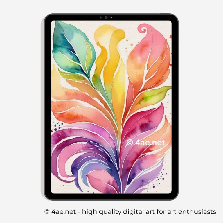 Free Abstract Watercolor iPad Wallpaper #3 Vibrant Ripples
