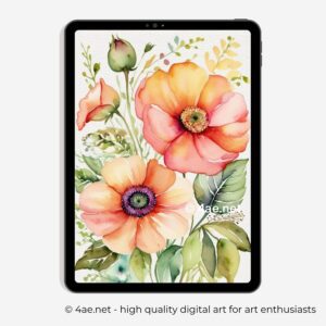 free iPad wallpaper, floral wallpaper, Samsung galaxy tablet digital flower background 33 Floral iPad Wallpaper