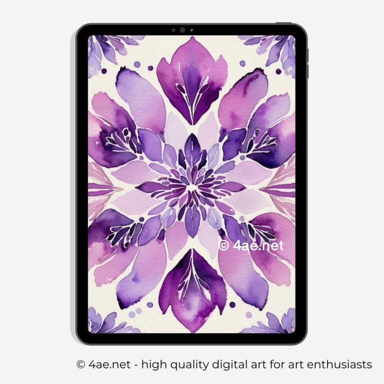 Free Abstract Watercolor iPad Wallpaper #7 Purple Pattern