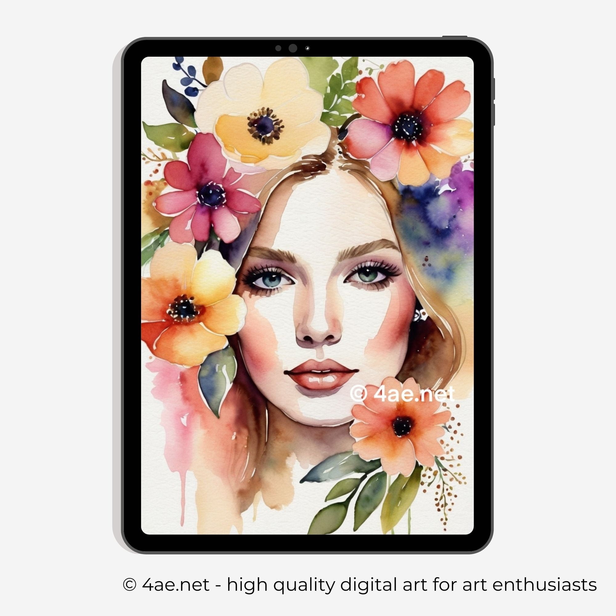 Free Boho iPad Wallpaper #76 Flower Crowned Femme