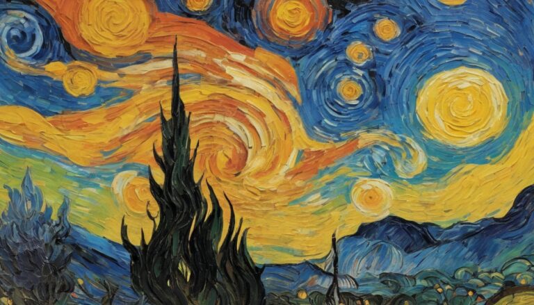 a variation on the theme of the famous oil painting by Van Gogh 'The Starry Night'. Night Desktop Background