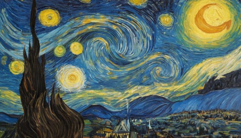 a classic variation on the theme of the famous oil painting by Van Gogh 'The Starry Night'