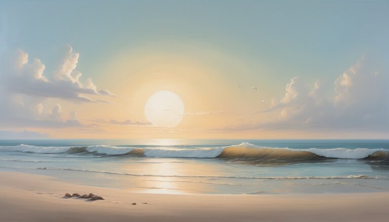 a dawn over a beach, early morning near the sea - Beach Scene Laptop Wallpaper