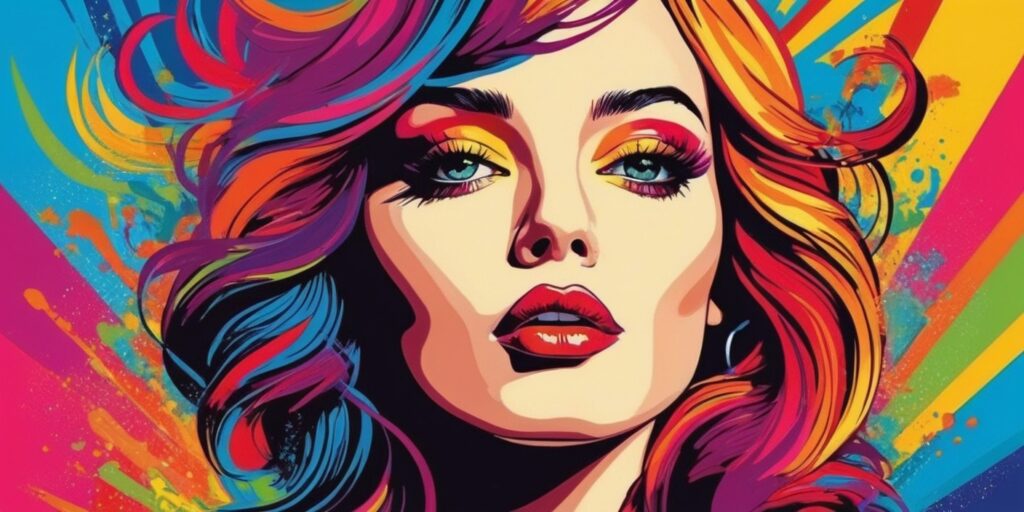 Striking Pop Art - colorful portrait of the woman