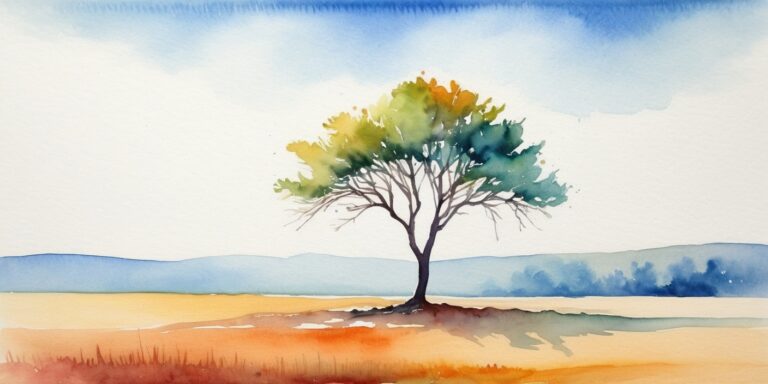 Mesmerizing Minimalist Design - a tree watercolor painting