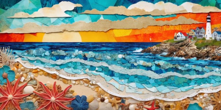 Stunning Gorgeous Collage Art - near the sea