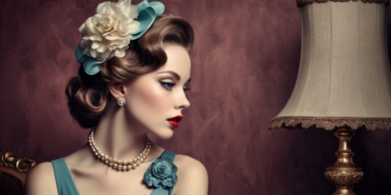 Sophisticated Vintage Looks - a woman near the lamp