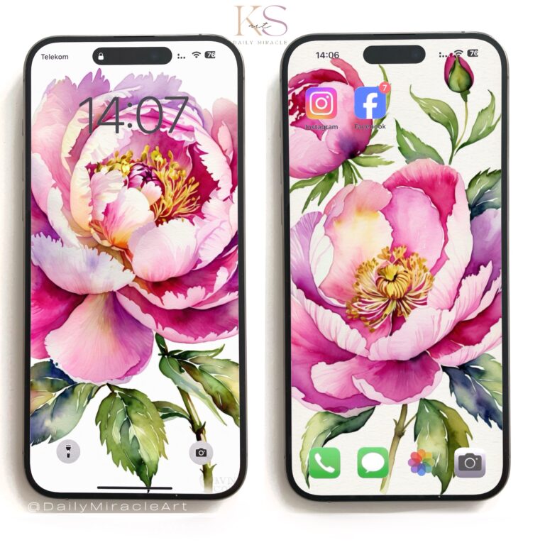 a two cell phones with rose flowers on them - iPhone wallpaper set